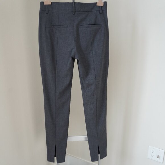 Brunello Cucinelli Monili Pants Gray Tropical Luxury Wool Split Hem Back Size 4 - Picture 8 of 10